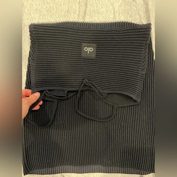 Alo yoga denim knit mini dress